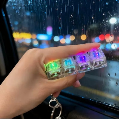Luminous 4-Keys Keyboard Keychain Toy - Stress Relief Fidget Pendant with LED for Fun and Relaxation