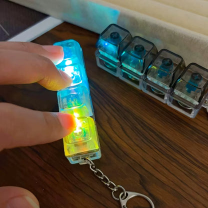 Luminous 4-Keys Keyboard Keychain Toy - Stress Relief Fidget Pendant with LED for Fun and Relaxation