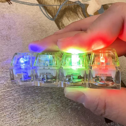 Luminous 4-Keys Keyboard Keychain Toy - Stress Relief Fidget Pendant with LED for Fun and Relaxation