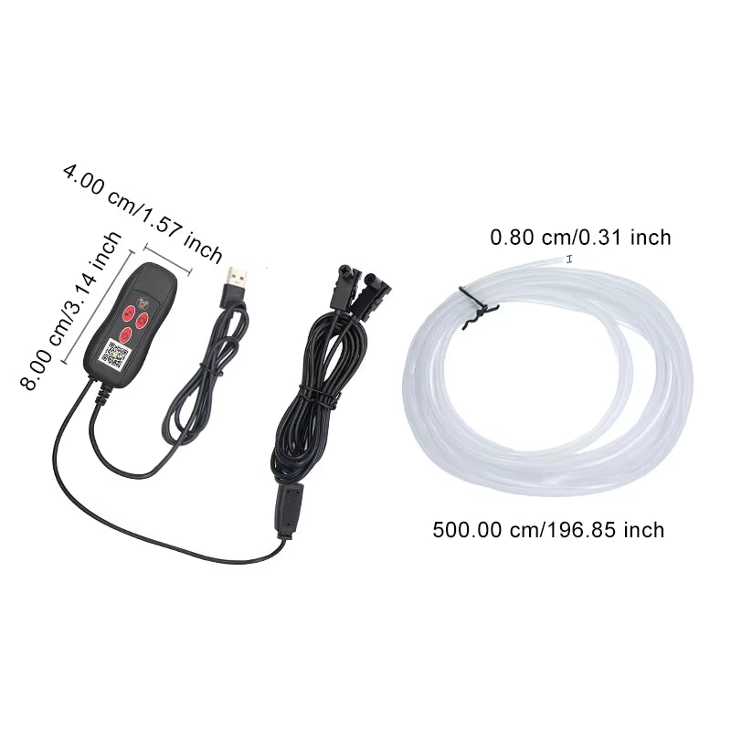Transform Your Ride with the APP Colorful USB Powered Car Interior LED Light – 5M Fiber Ambient Glow with Multiple Color Modes
