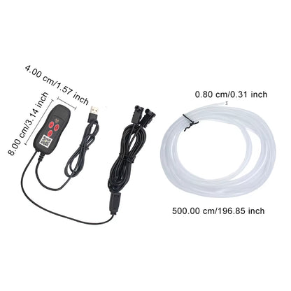 Transform Your Ride with the APP Colorful USB Powered Car Interior LED Light – 5M Fiber Ambient Glow with Multiple Color Modes