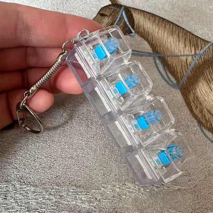 Luminous 4-Keys Keyboard Keychain Toy - Stress Relief Fidget Pendant with LED for Fun and Relaxation