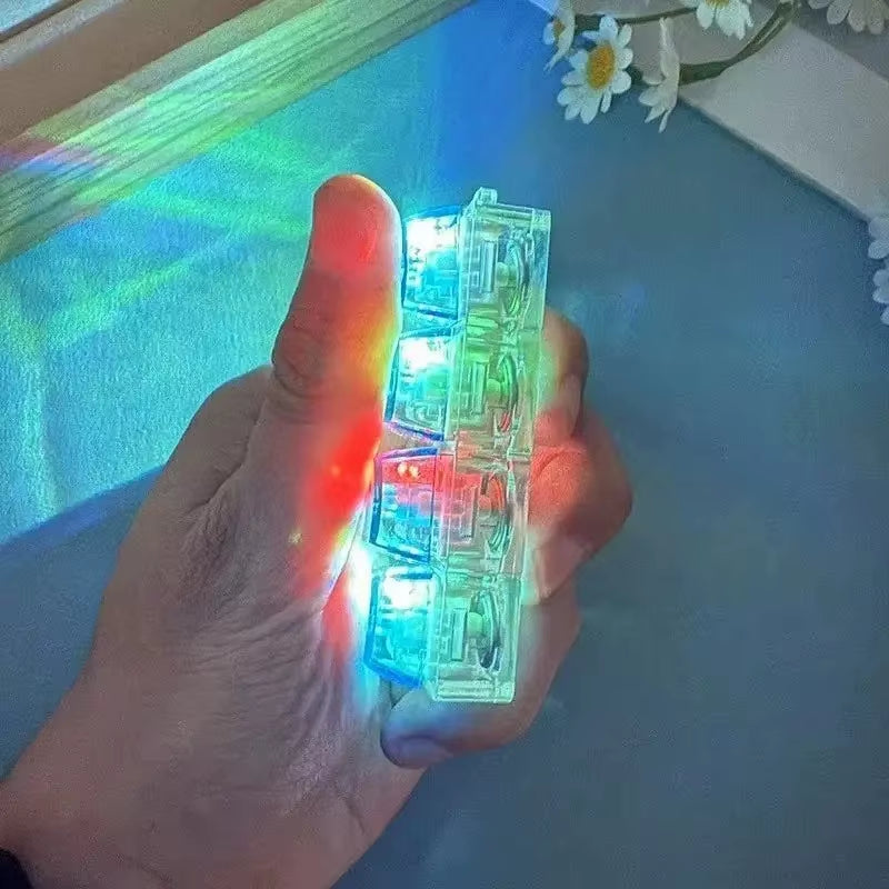 Luminous 4-Keys Keyboard Keychain Toy - Stress Relief Fidget Pendant with LED for Fun and Relaxation