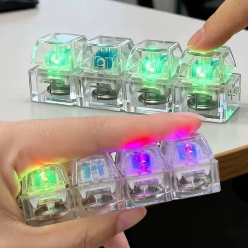Luminous 4-Keys Keyboard Keychain Toy - Stress Relief Fidget Pendant with LED for Fun and Relaxation